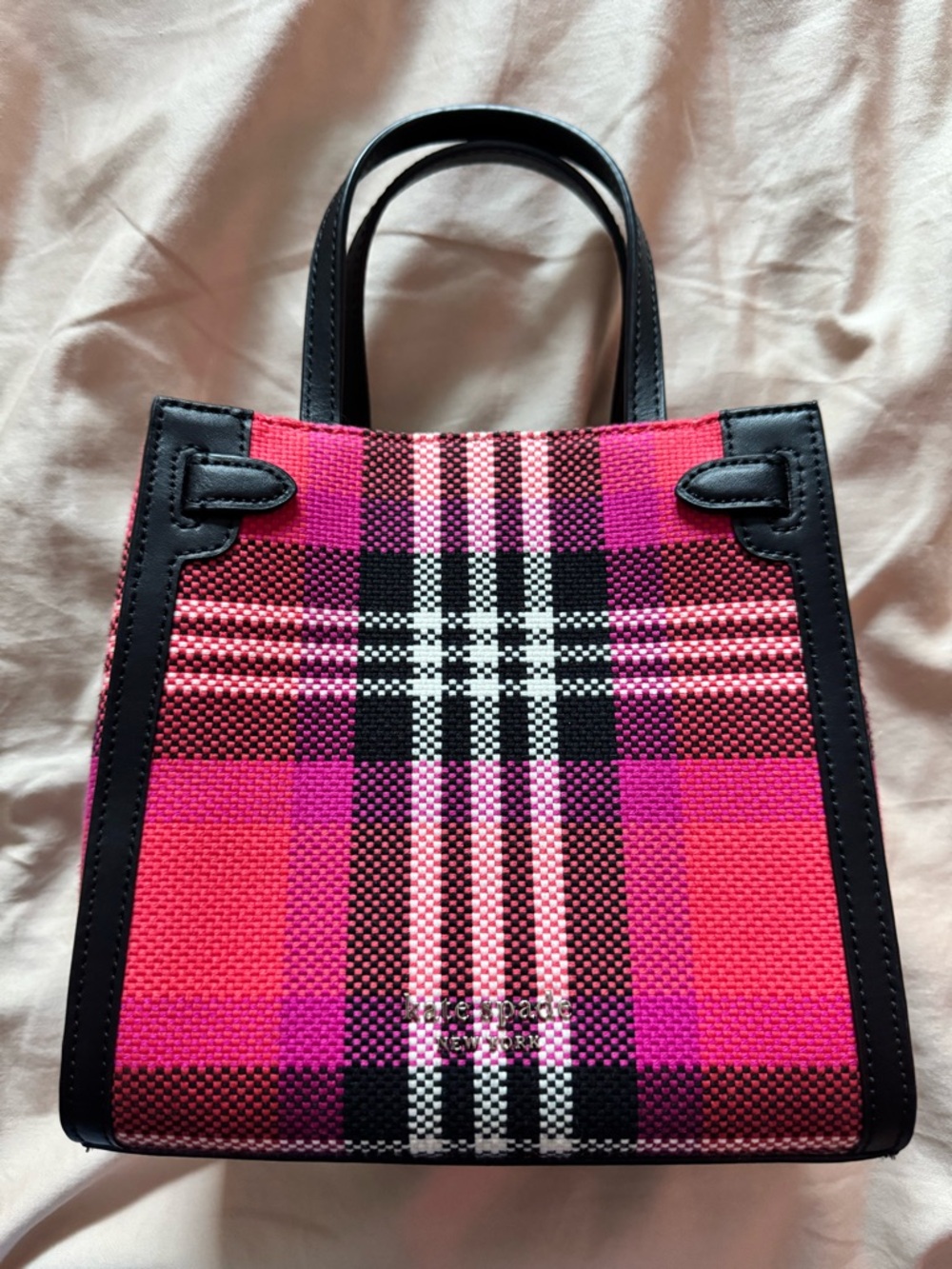 kate spade Pink & Black Plaid Satchel